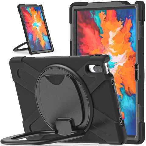 Wigento Tablet-Hülle Für Lenovo Tab P11 11.0 Zoll TB-J606F 360 Grad Hybrid Outdoor Schutzhülle Case Schwarz Tasche Cover Etuis