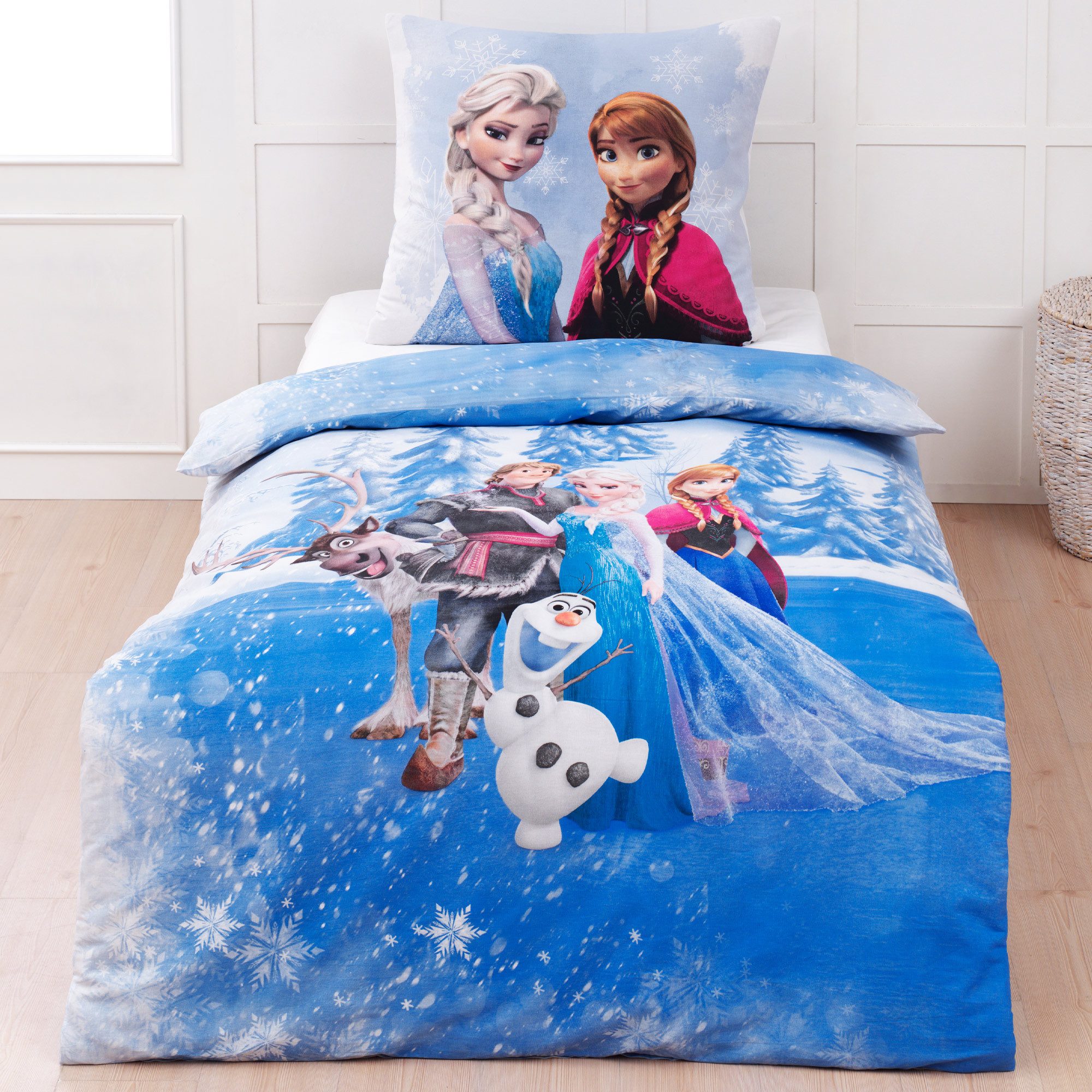 BERONAGE Kinderbettwäsche Frozen Die Eiskönigin Sven Bettwäsche Linon / Ren günstig online kaufen