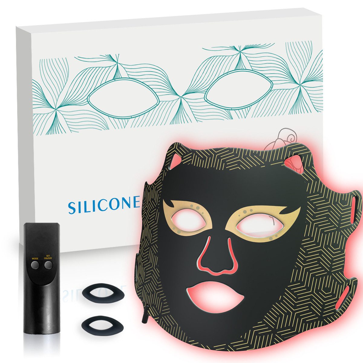 FOSMET LED-Gesichtsmaske 7 Farben LED Gesichtsmaske mit rotem Licht – Hautpflege Zuhause, Für das Gesicht, LED-Maske mit 270 LEDs – Lichtpflege, Anti-Aging & Hautpflege