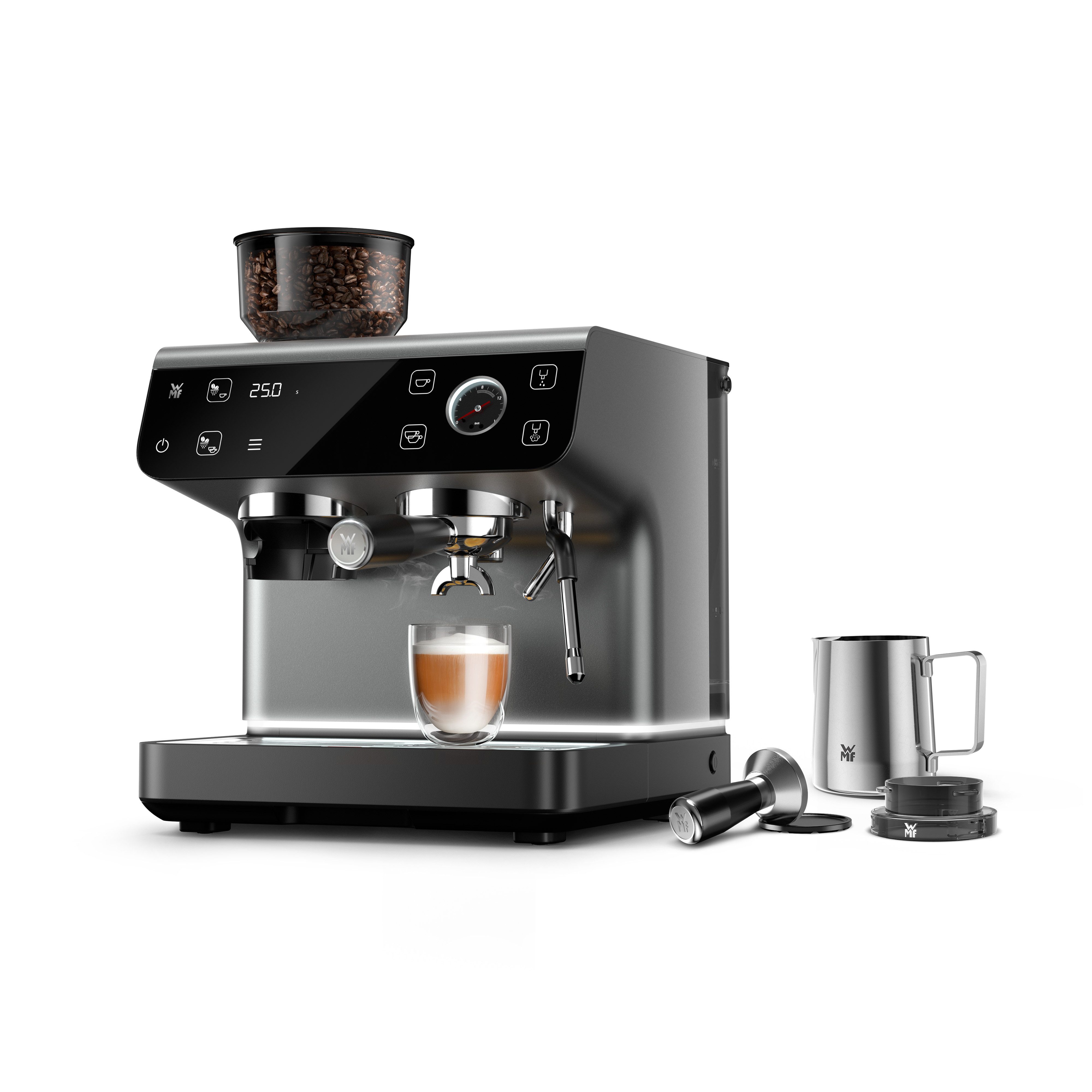 WMF Siebträgermaschine Espresso Pro, Mahlwerk mit 60 Mahlgraden, WMF Doppel-Thermoblock Technologie