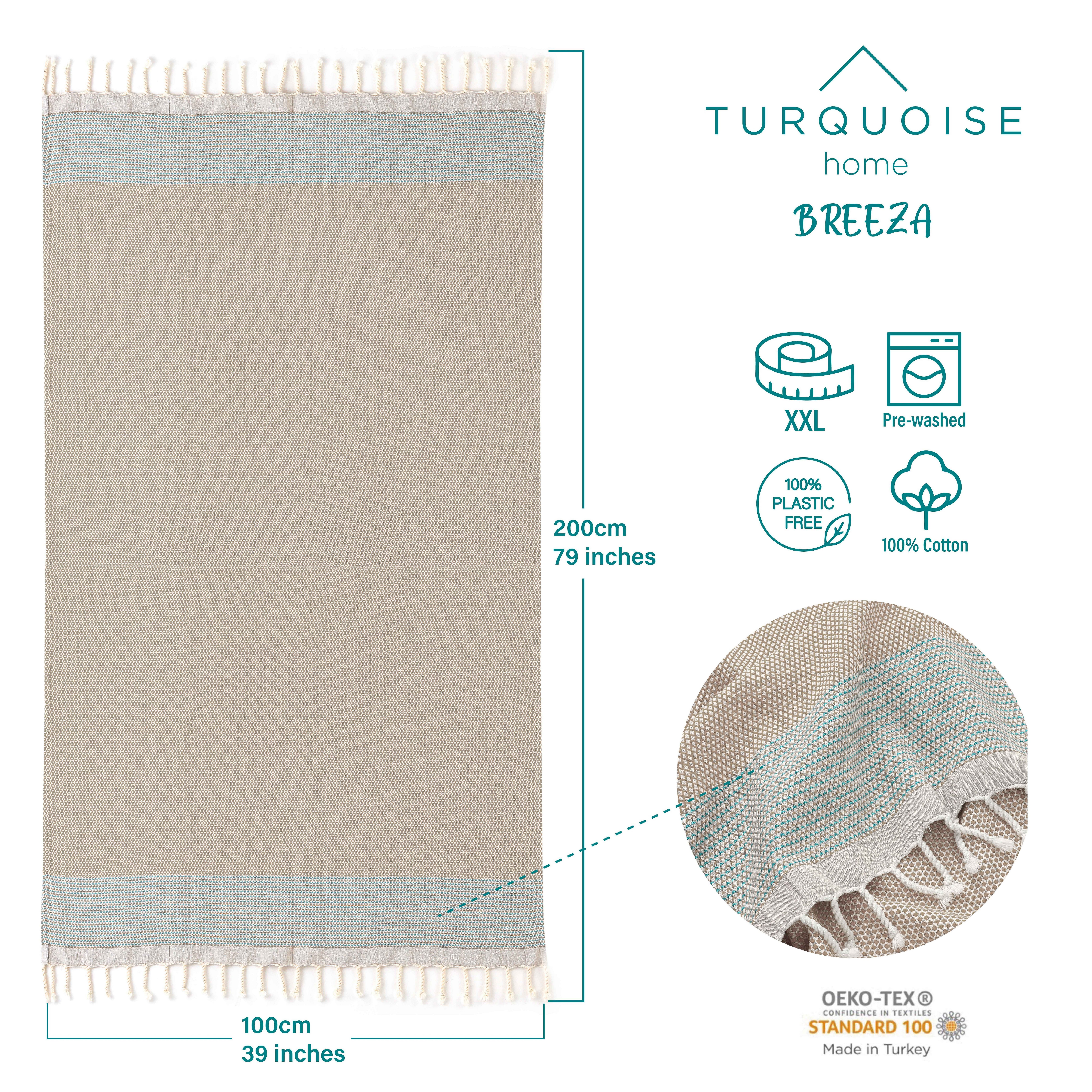 Turquoise Home Strandtuch Breeza XXL Strandtucher günstig online kaufen