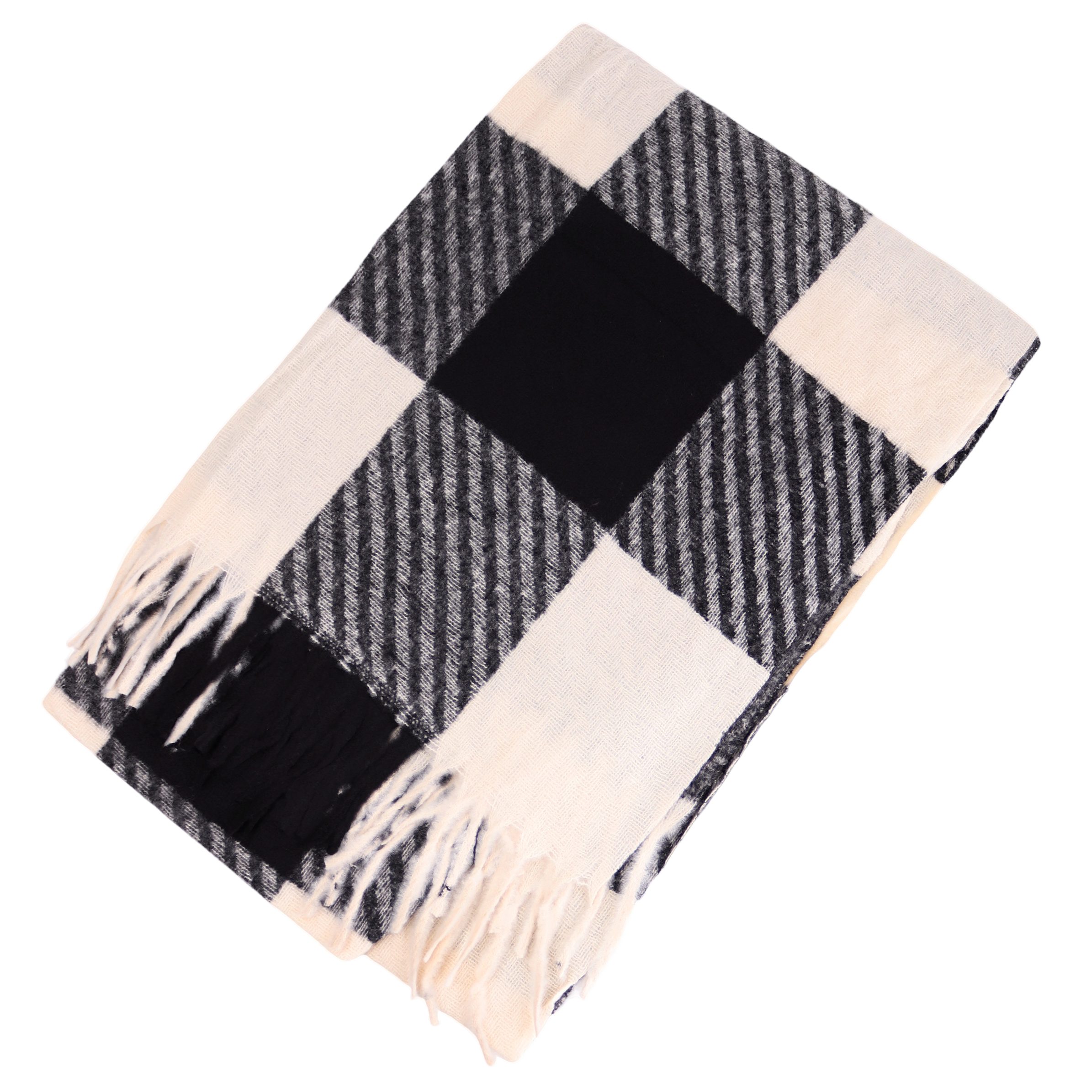 MIRROSI Modeschal weicher und warmer Großes Karo mit Fransen, 70x180cm, (Gr günstig online kaufen