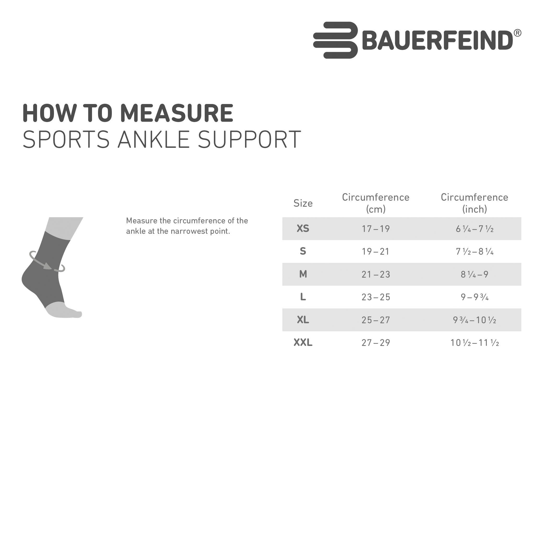 Bauerfeind Fußbandage Sports Ankle Support links, für den linken Fuß, atmungsaktives Material