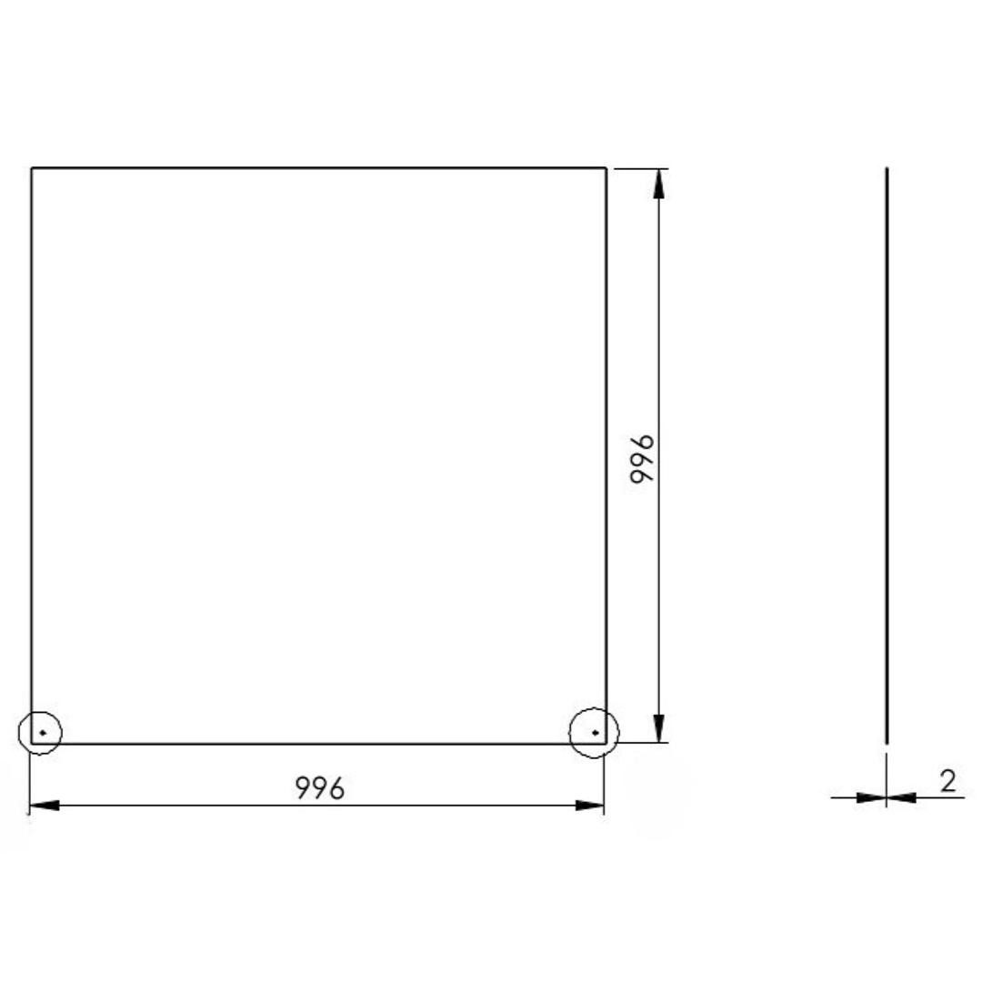 Feuercampus Bodenschutzplatte Funkenschutz Stahlbodenplatte Schwarz Quadrat 100 x 100 cm