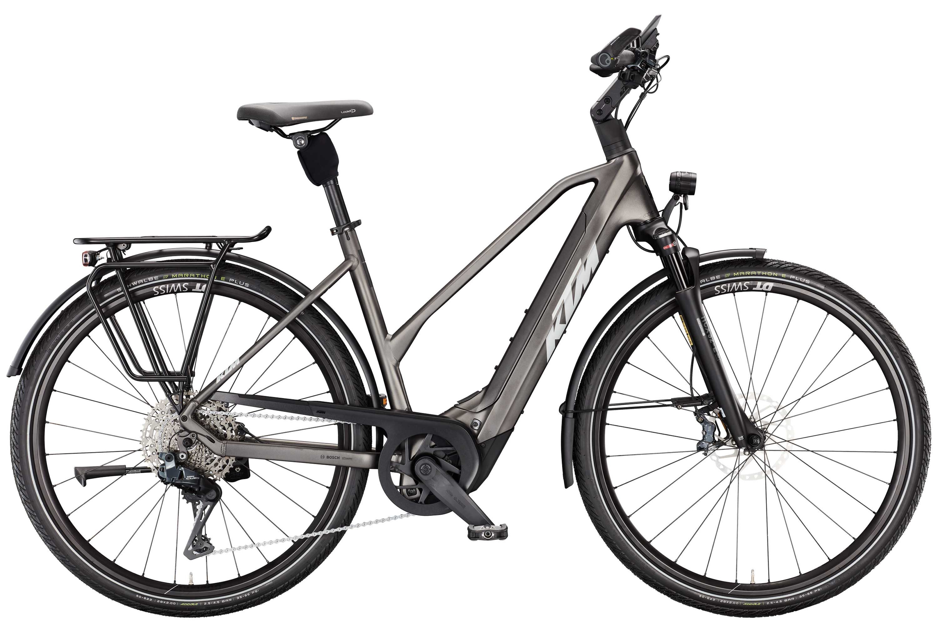 KTM E-Bike KTM Macina Style 810 Di2 800 Wh Damen Trapez grau 2026, 11 Gang SHIMANO CUES Di2 U8050-11 SGS shadow, Kettenschaltung, Bosch Performance Line CX GEN5 smart System, 800 Wh