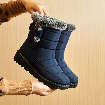 Rouemi Damen Winterstiefel, Baumwollschuhe wasserdicht rutschfest warm halten Winterboots