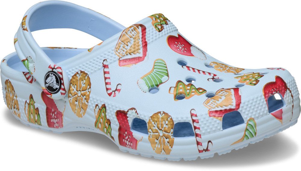 Crocs Classic Clog K Clog Weihnachtsschuh, Hausschuh mit buntem Festive Print