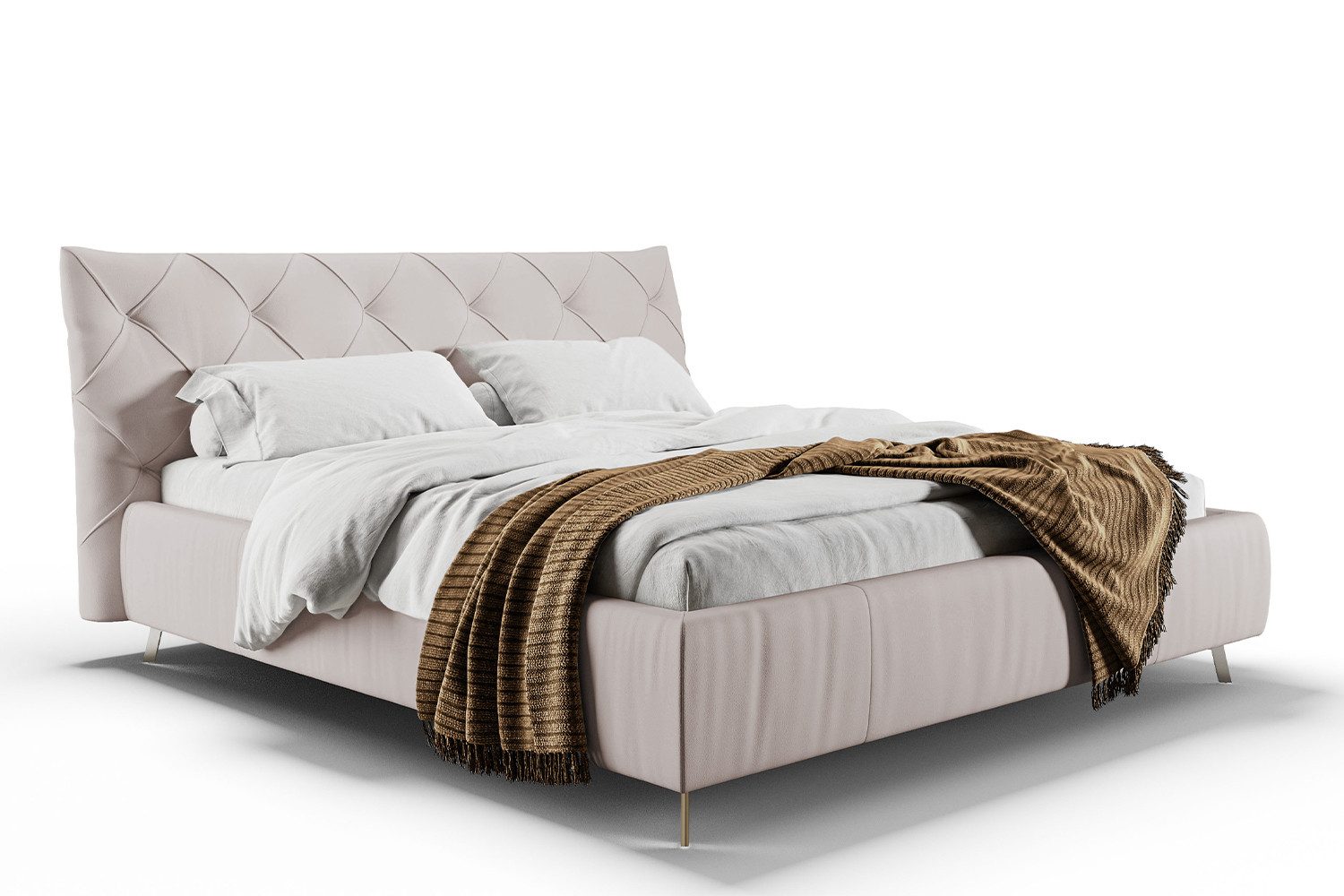 KAWOLA Polsterbett ANNY, Leder oder Velvet, verschiedene Größen und verschiedene Farben