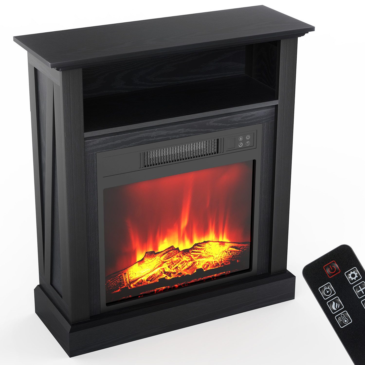 oyajia Elektrokamin Elektrokamin Standkamin mit zusätzlichem Fach 3D-Flamme günstig online kaufen