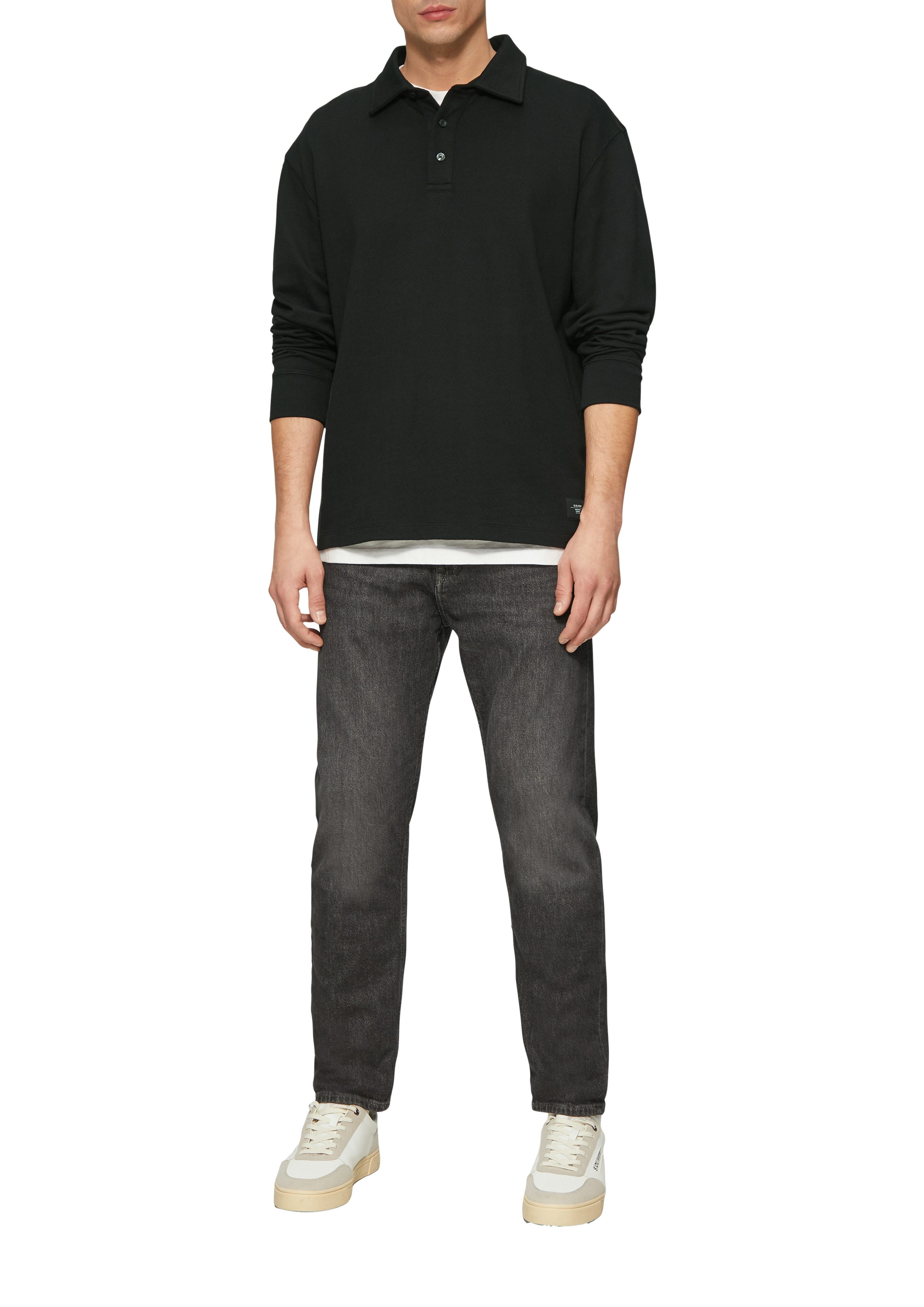 s.Oliver Langarm-Poloshirt mit Logo Stickerei am günstig online kaufen