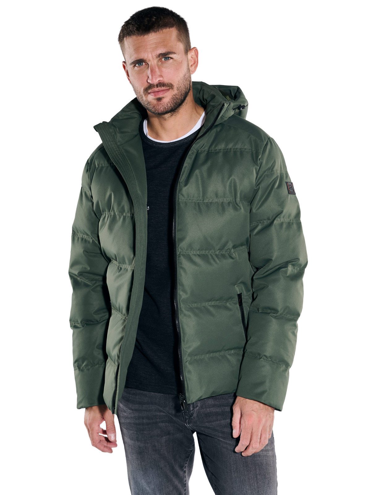 emilio adani Kurzjacke emilio adani Herren Jacke mit abnehmbarer Kapuze, Gruen