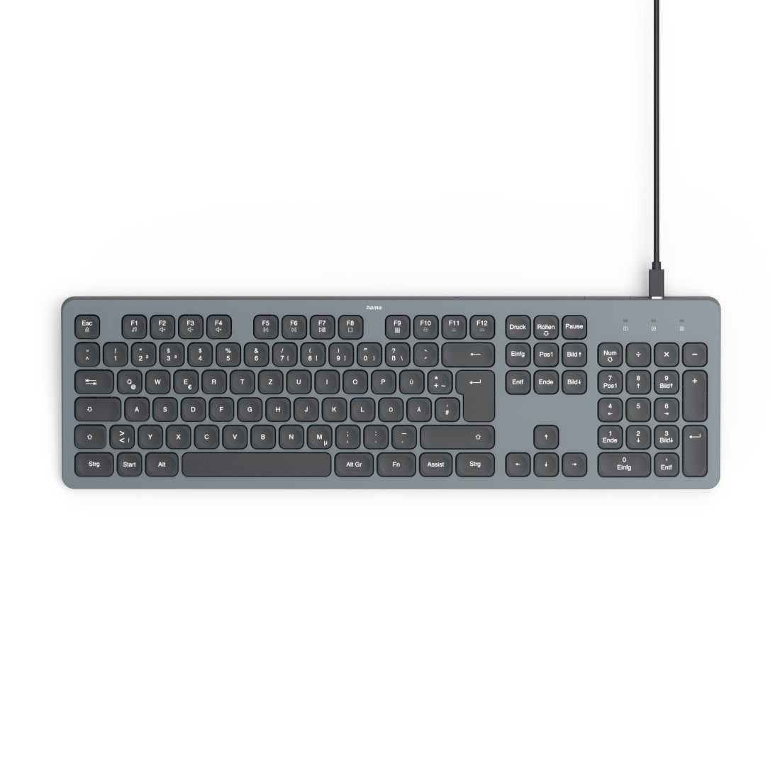 Hama Tastatur CK-400 (kabelgebunden, beleuchtet, QUERTZ) Tastatur