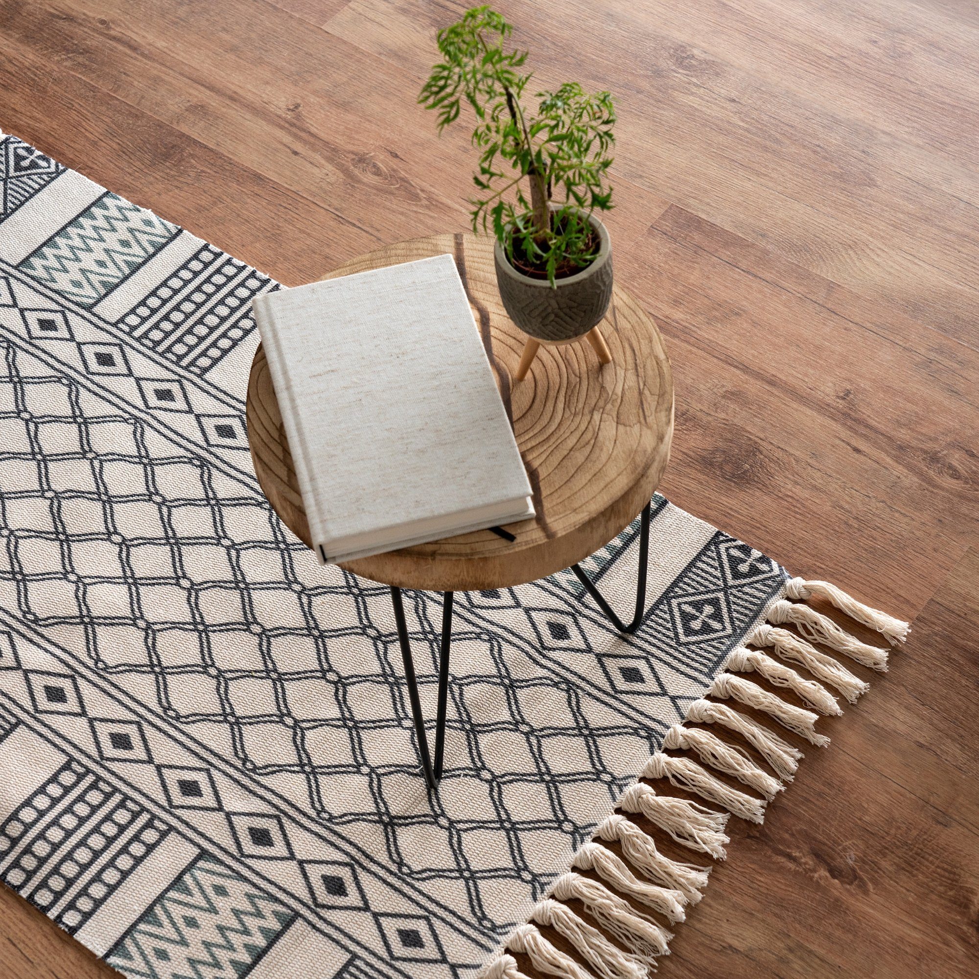 REALLaxx Läufer Zarah, 60x100cm, kleiner Teppich, Vorleger, Boho-Stil, geometrisch