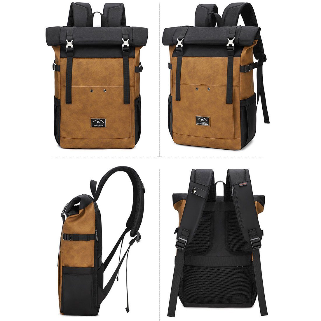 Cityrucksack HNDSG Großraum-Computertasche Gelb Studenten-Doppelrucksack, Reiserucksack,