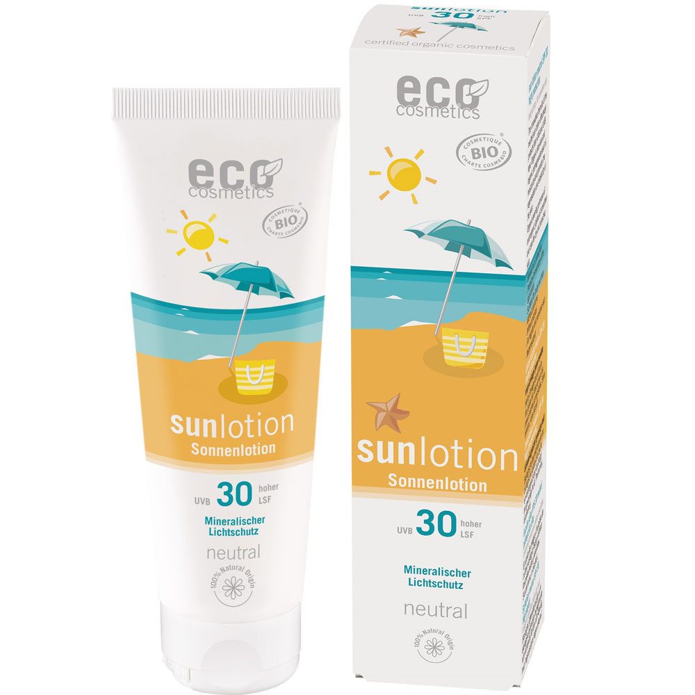 Eco Cosmetics Körperöl Sonnenlotion neutral LSF, 125 ml