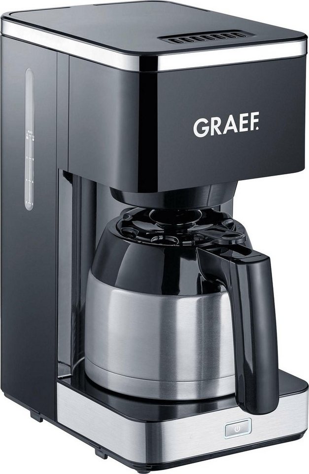 Graef Filterkaffeemaschine FK 412, 1l Kaffeekanne, Korbfilter 1x4, mit  Thermokanne, schwarz, Betriebskontrollleuchte | Filterkaffeemaschinen
