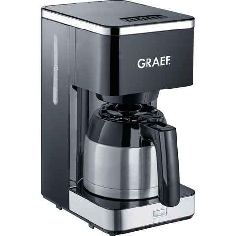 Graef Filterkaffeemaschine FK 412, 1l Kaffeekanne, Korbfilter 1x4, mit Thermokanne, schwarz