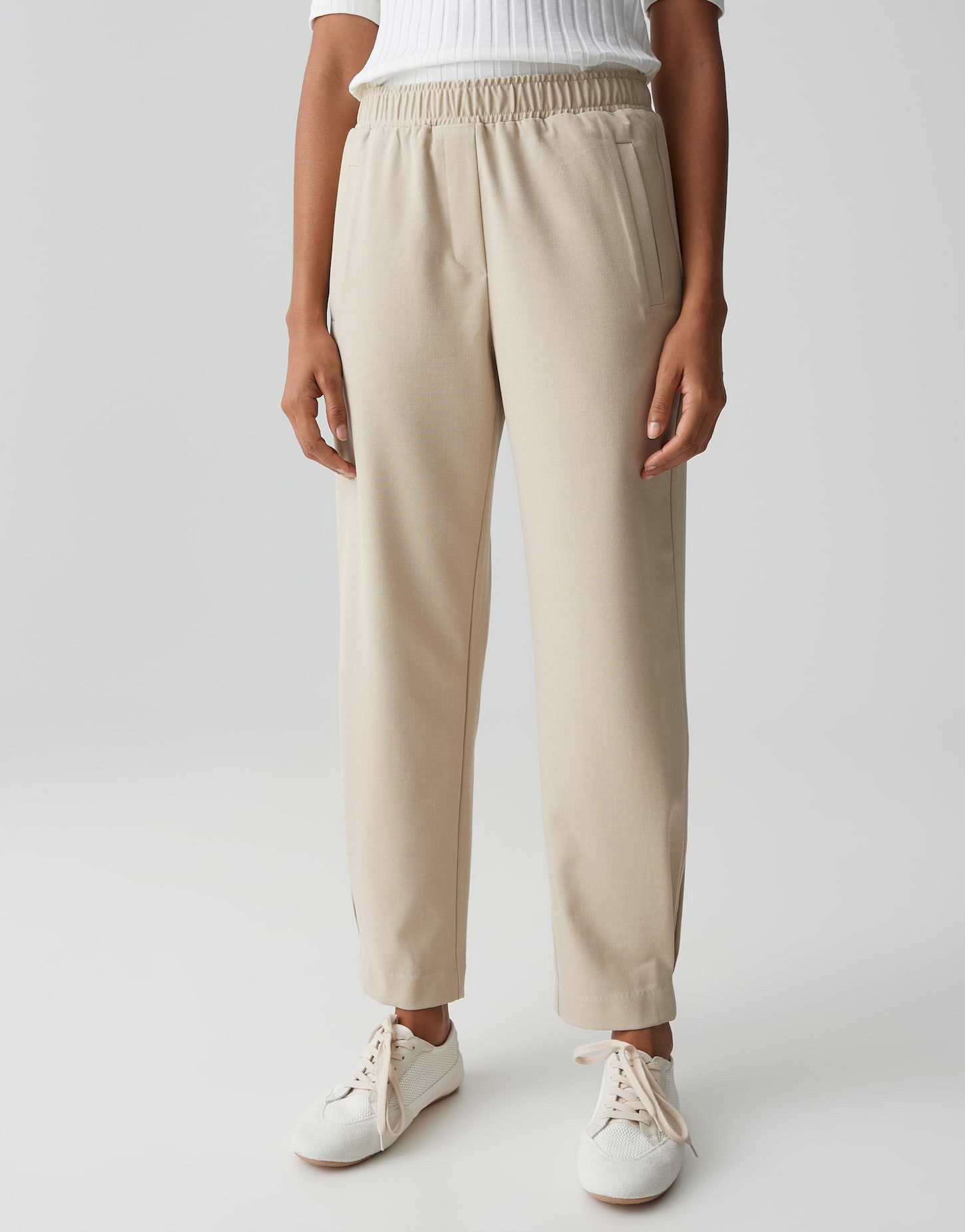 OPUS Stoffhose MYHA FLOW in feiner Mélange Optik Schmal zulaufendes Bein, weicher Griff, pflegeleicht