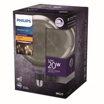 Philips LED-Leuchtmittel LED Lampe ersetzt 25W, E27 Globe G200, grau, warmweiß, 200 Lumen, n.v, warmweiss