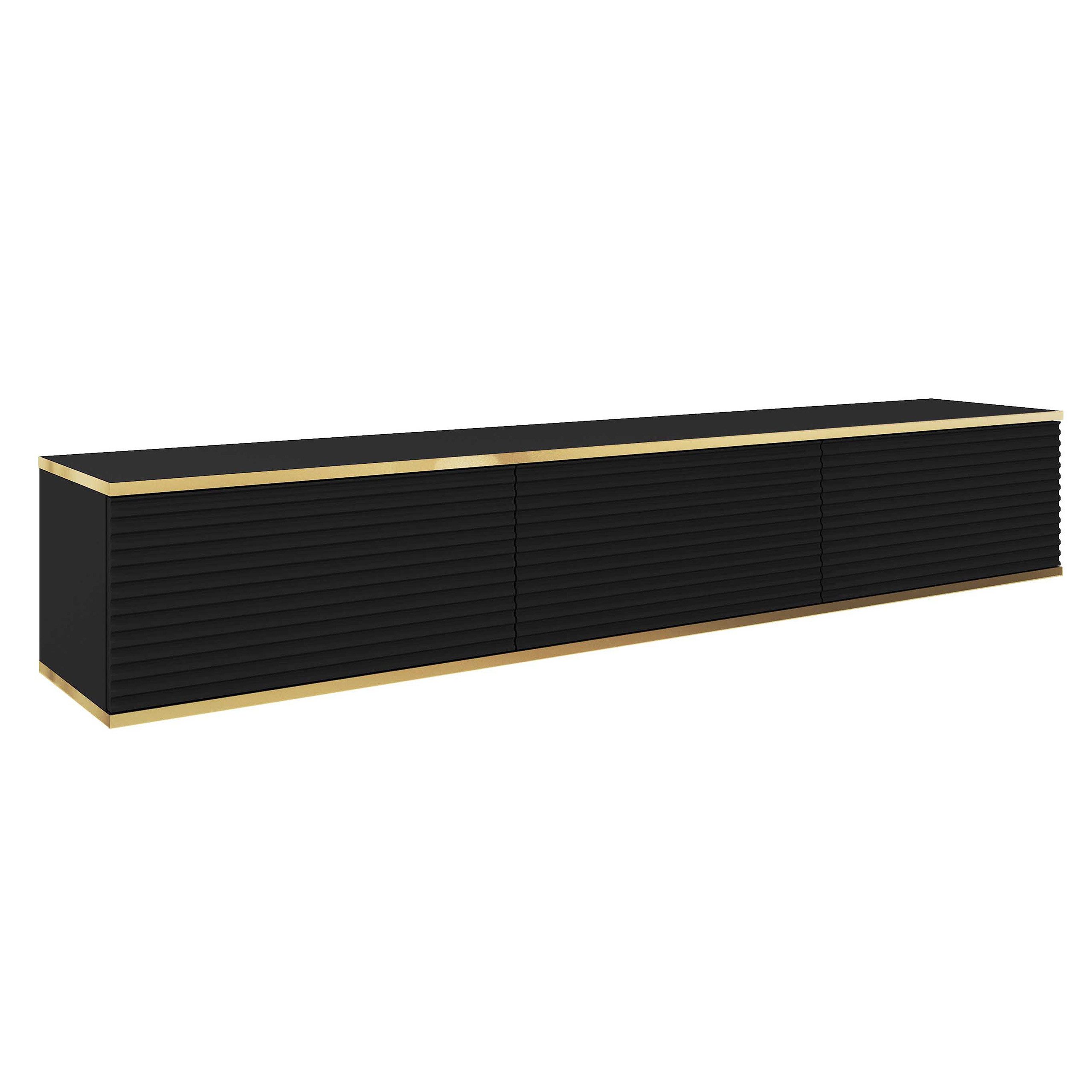 Masseno Lowboard Masseno TV-Schrank VENEZIA 175x32x30 cm schwarz