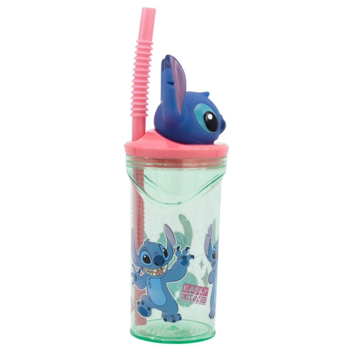 Lilo & Stitch Trinkflasche Lilo & Stitch Trinkbecher 3D Kinderbecher & Strohhalmbecher 360ml