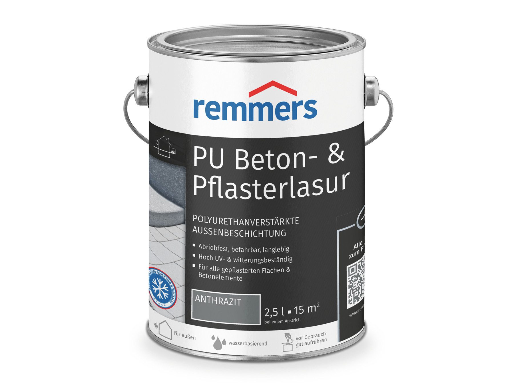Remmers Lasur PU Beton- & Pflasterlasur anthrazit 2,5 Liter
