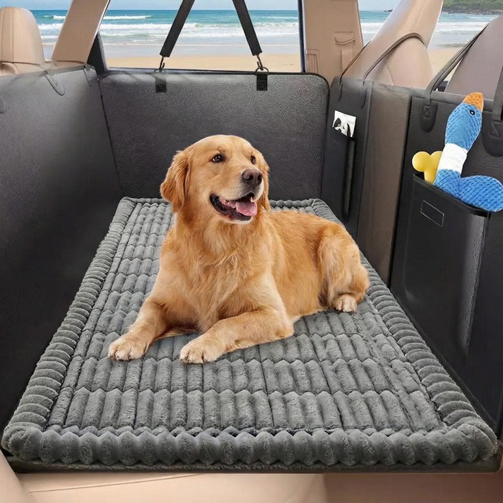 BlingBin Tier-Autoschondecke Hundedecke Auto Rückbank 130×63cm, Auto Hundematte Decke, Hundematte rutschfest, Leicht zu Reinigen, Kratzfest und Komfortabel