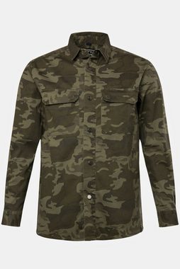 STHUGE Funktionsjacke STHUGE Hemdjacke FLEXLASTIC® Camouflage Kentkragen