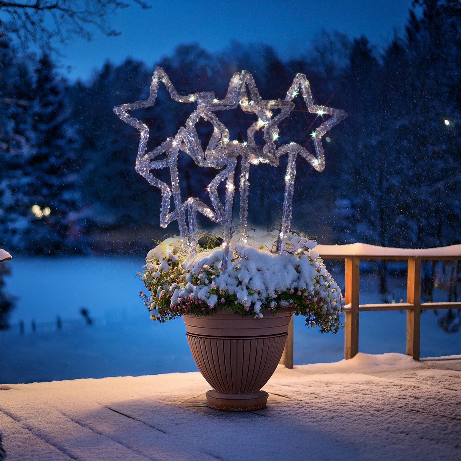 MARELIDA LED-Stern für außen LED Gartenstecker Acryl Sterne 5 Leuchtsterne günstig online kaufen