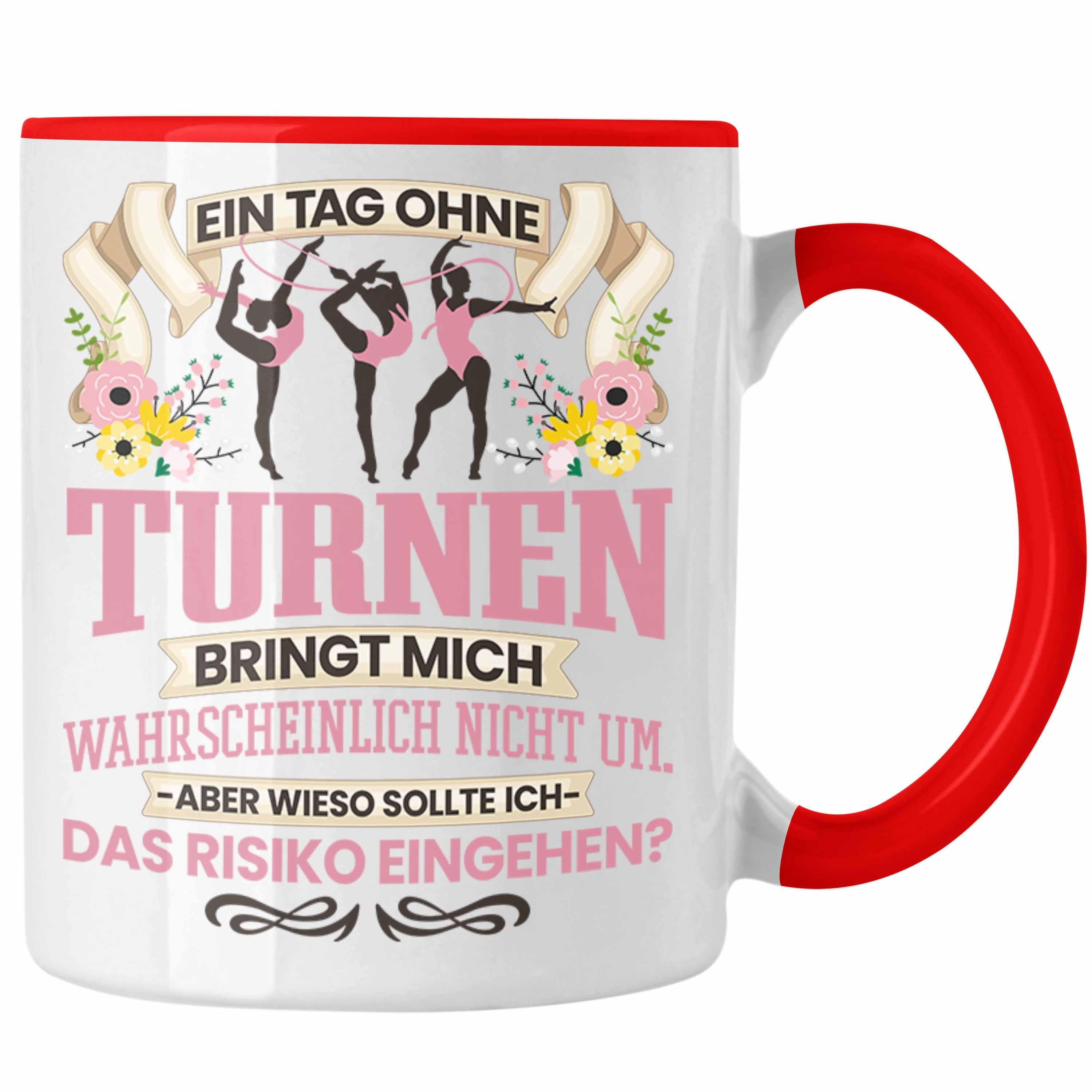 Trendation Tasse Trendation - Turnen Tasse Geschenk für Turnerin Mädchen Frauen Leichta Rot