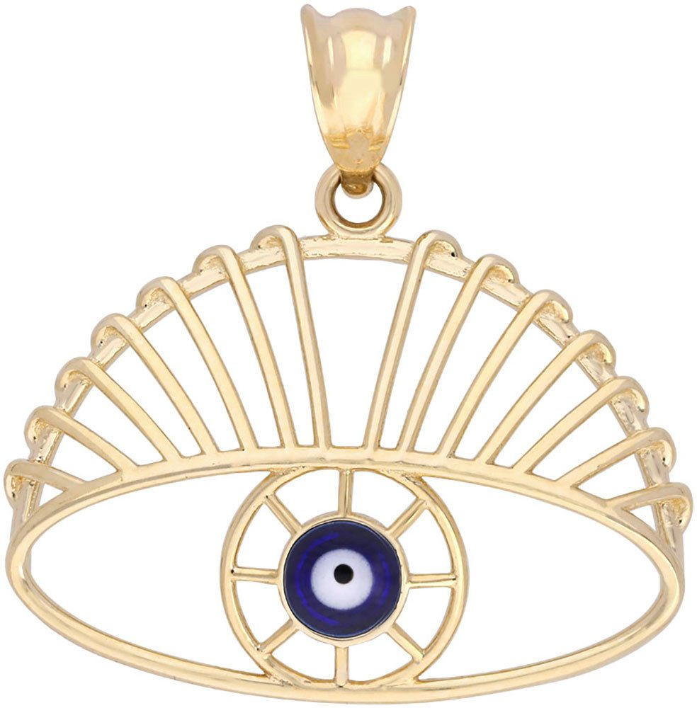 Firetti Kettenanhänger Schmuck Geschenk Gold 375 "Nazar - blaues Auge" Anhänger Halskette