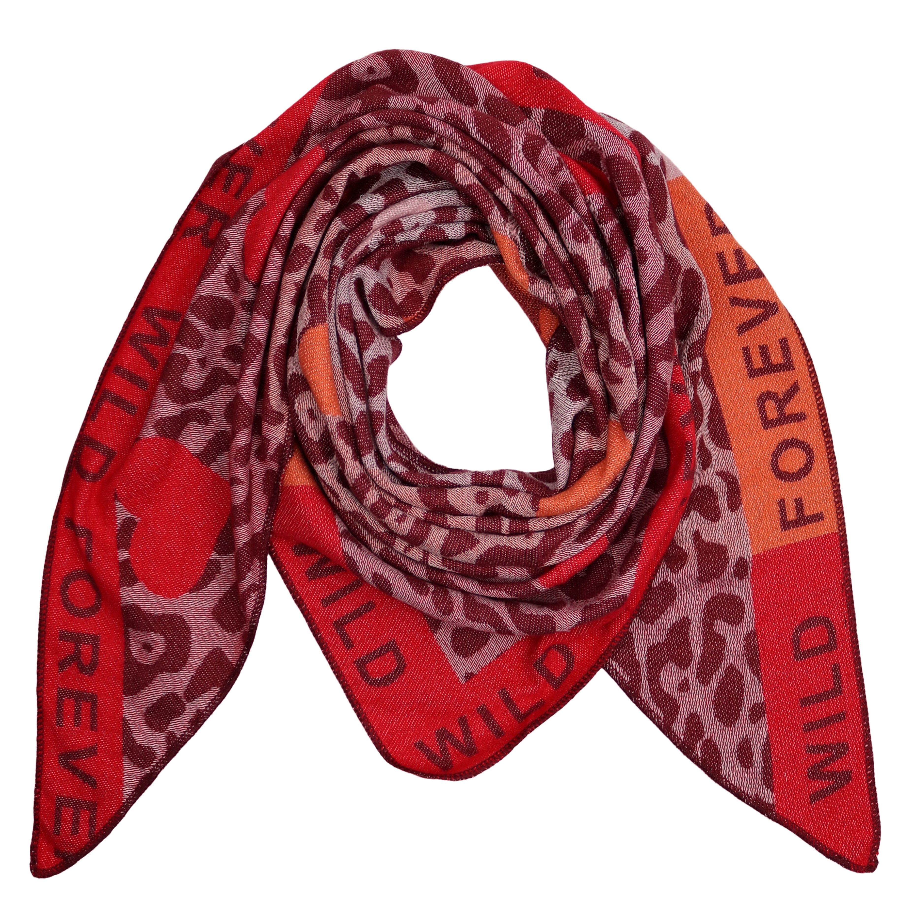 MIRROSI Dreieckstuch kuschliger und warmer Dreiecksschal ca.100x200 cm, (Leo Muster; Neue Kollektion Herbst/Winter 2025), Trendiges LEO-Design, wärmend & weich