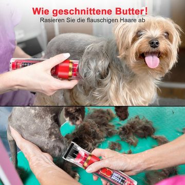 MCURO Hundeschermaschine Profi Schermaschine, Hund Katze Tierhaarschneidemaschine, Leise Hundeschermaschine, 1200mAh Hundetrimmer mit 3 Geschwindigkeiten