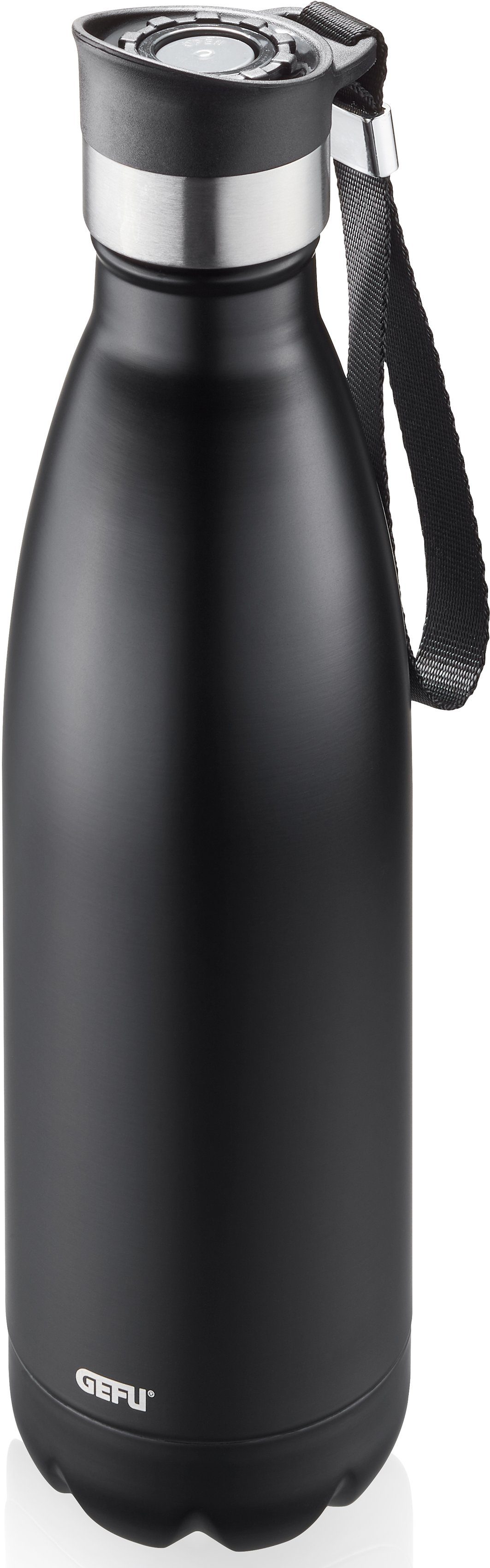 GEFU Thermoflasche OLIMPIO, ideal für kohlensäurehaltige Getränke schwarz