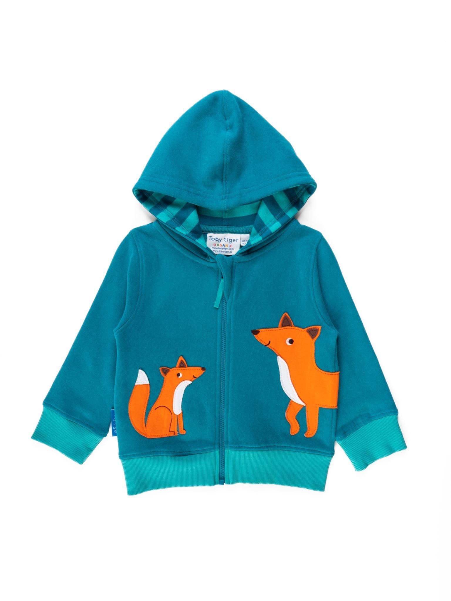 Kapuzensweatjacke Sweatjacke mit Fuchs Applikation