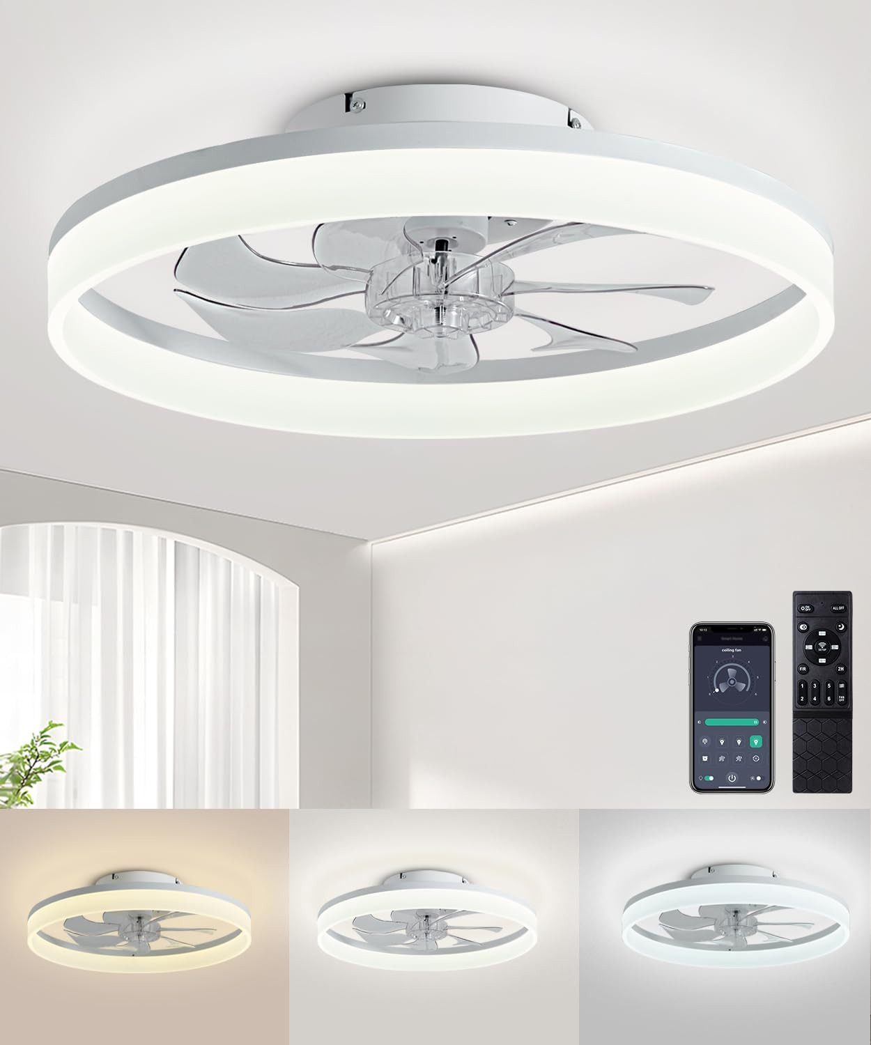Athlix Deckenventilator Deckenleuchte LED Deckenventilator mit günstig online kaufen