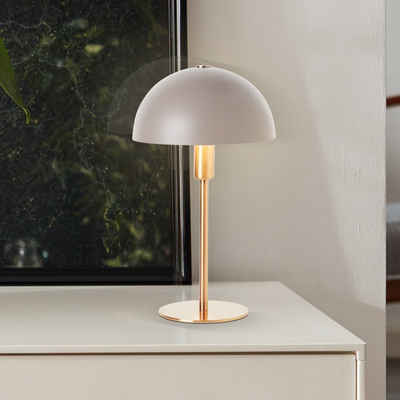 Lightbox Tischleuchte, ohne Leuchtmittel, Pilzlampe, 36 x 20 cm, E14, Metall, goldfarben/matt Taupe