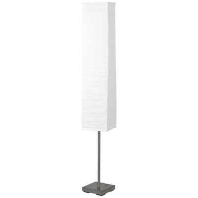 Brilliant Stehlampe Nerva, ohne Leuchtmittel, mit weißem Papierschirm, 145 cm Höhe, E14, Metall/Papier, titan/weiß