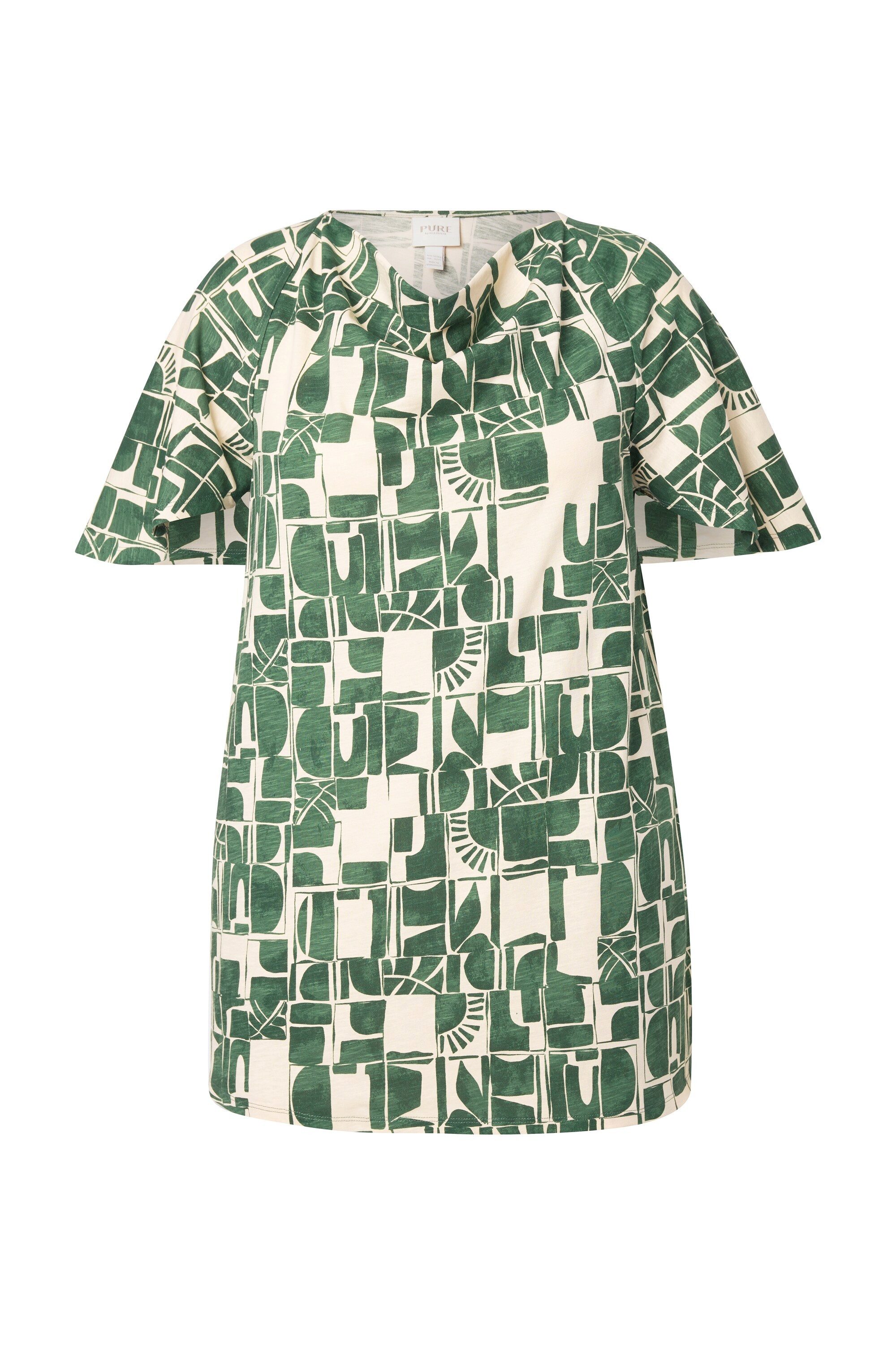 Ulla Popken T-Shirt T-Shirt Wasserfallausschnitt Halbarm günstig online kaufen