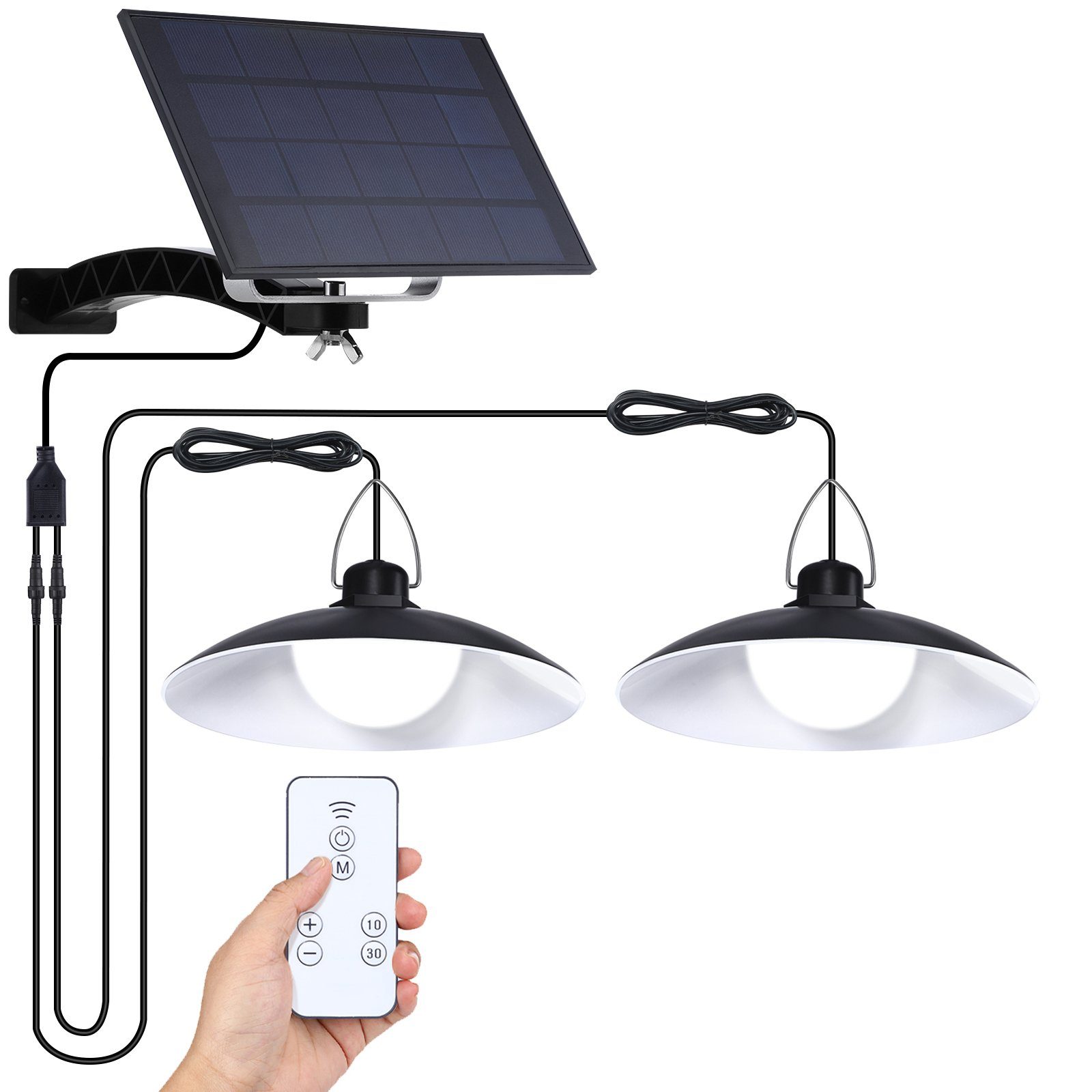 Rosnek Außen-Deckenleuchte Outdoor Solar Pendant Lights with 1/2/3/4 Head,w günstig online kaufen