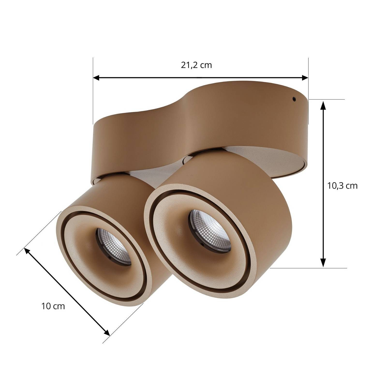 Arcchio Deckenstrahler Rotari, Nicht enthalten, 2 x 8,9 W LED, warmweiß