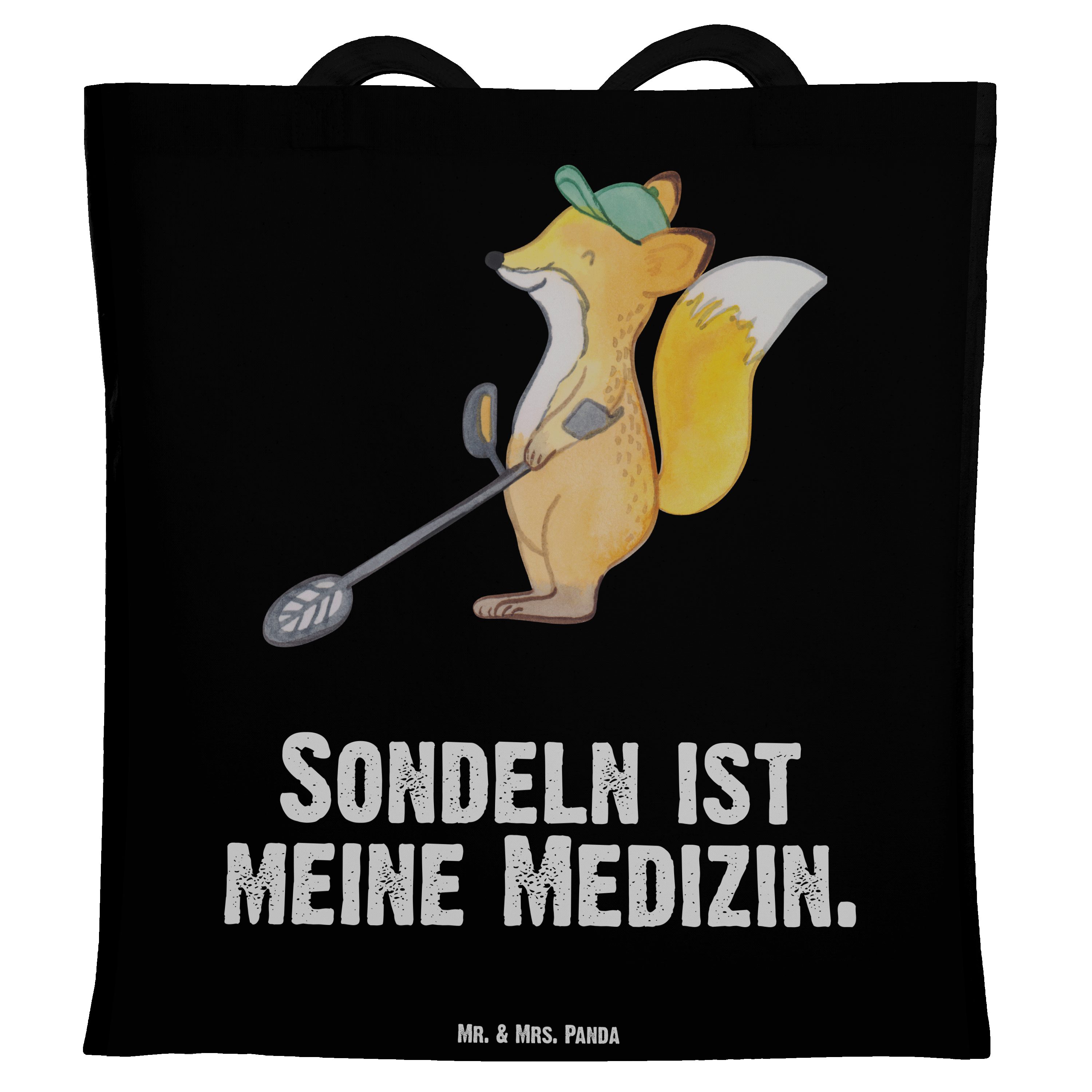 Mr. & Mrs. Panda Tragetasche - Geschenk, - (1-tlg) Fuchs Schwarz Medizin Einkaufst sondeln, Metalldetektor
