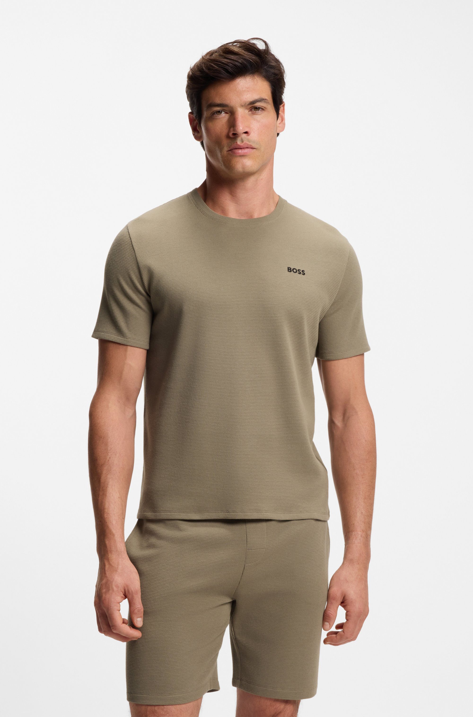 BOSS Pyjamaoberteil Waffle T-Shirt