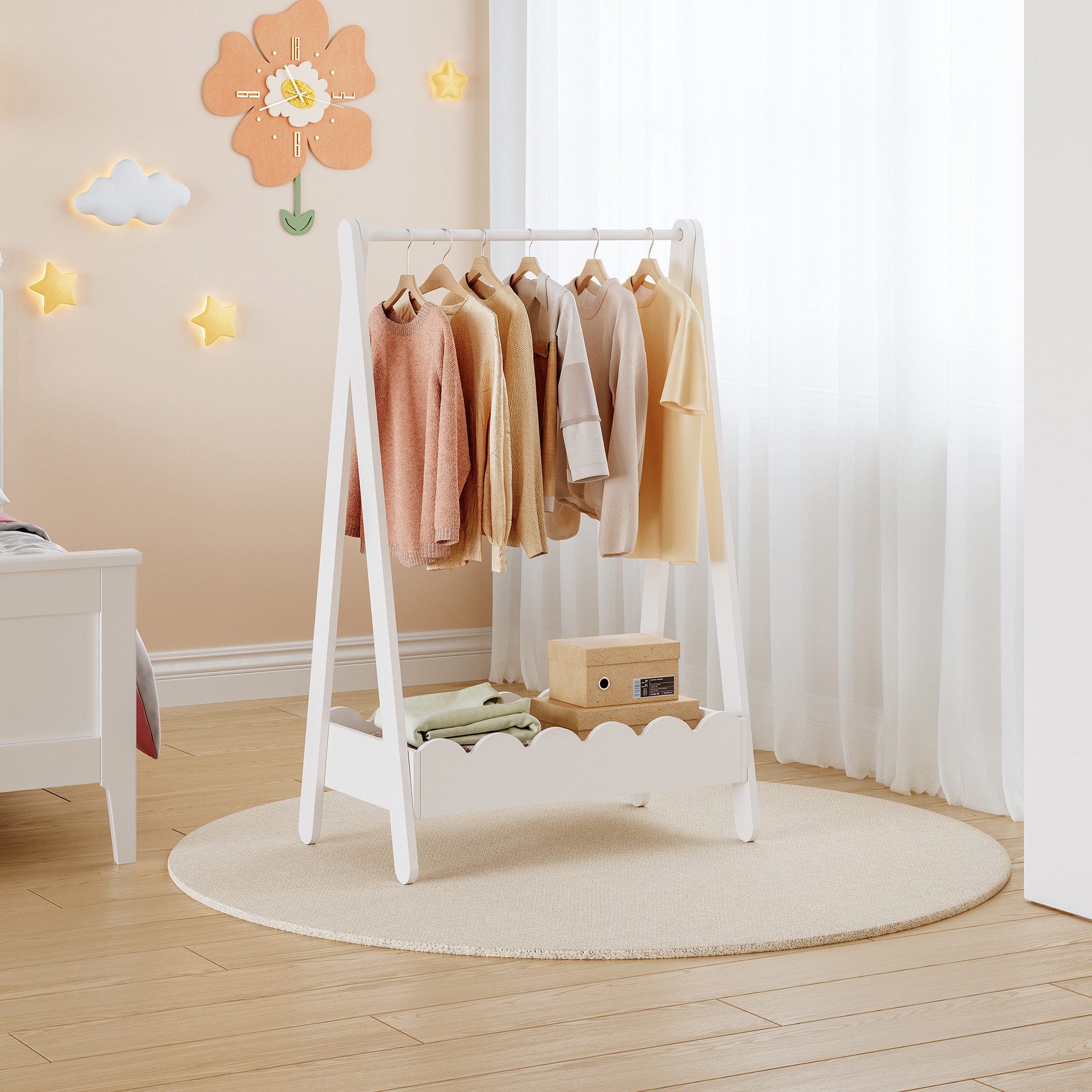 en.casa Kleiderständer, für Kinder »Vestnes« mit Kleiderstange 99x66x38 cm günstig online kaufen
