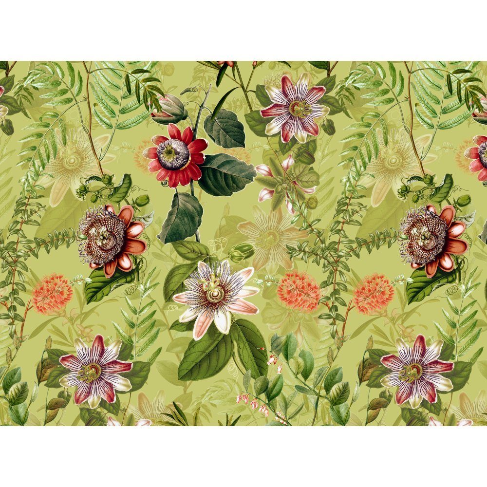 Platzset raxxa Premium-Platzset"Vintage Passionsblumen Dschungel"