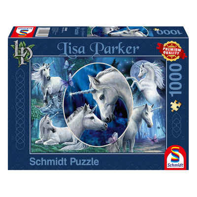Schmidt Spiele Puzzle Anmutige Einhörner - Lisa Parker, 1000 Puzzleteile