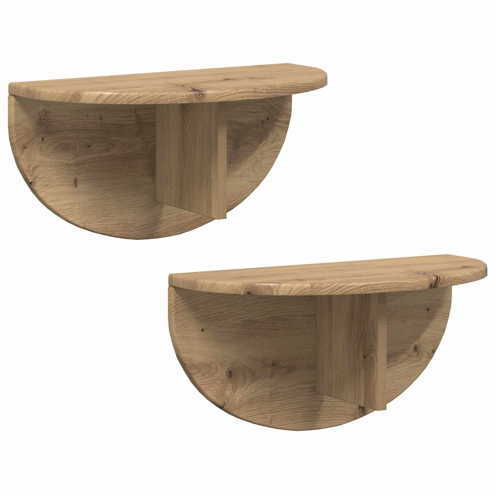 vidaXL Regal Wandregal Wandhalterung 2 Stk. Artisan-Eiche 48 x 24 x 24 cm, 2-tlg.