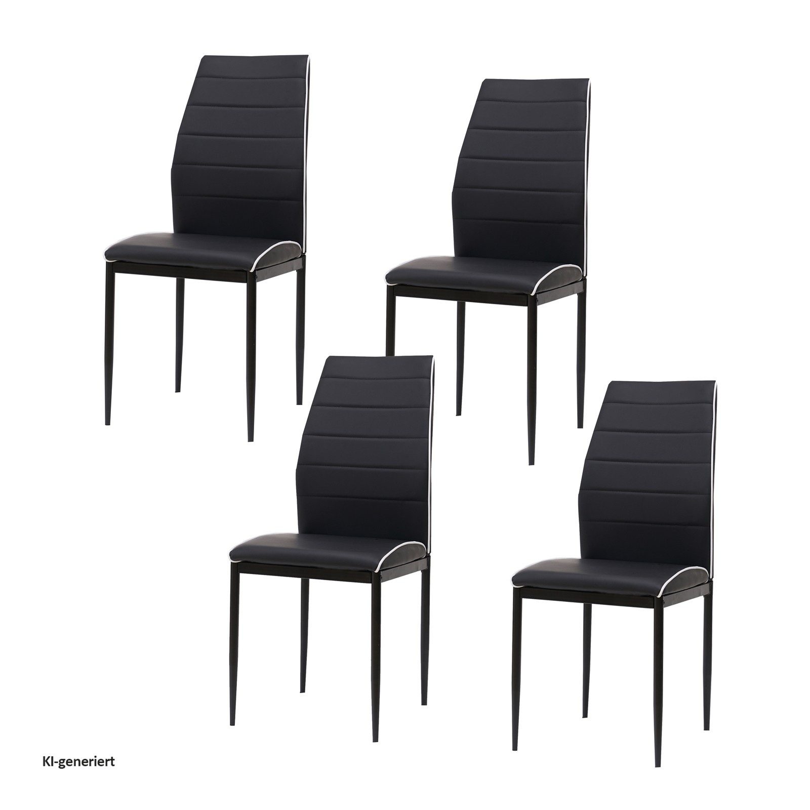 HTI-Living Polsterstuhl Esszimmerstuhl Madison Kunstleder Schwarz 4er-Set (Set, 4 St), Polsterstuhl