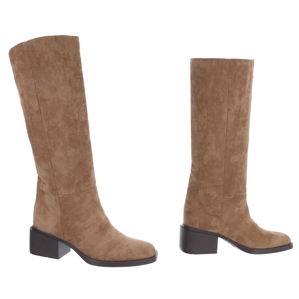 Ital-Design Damen Stiefel hoher Schaft Blockabsatz elegant Stiefel (92299687) Blockabsatz Stiefel in Hellbraun – Bild 4 von 5