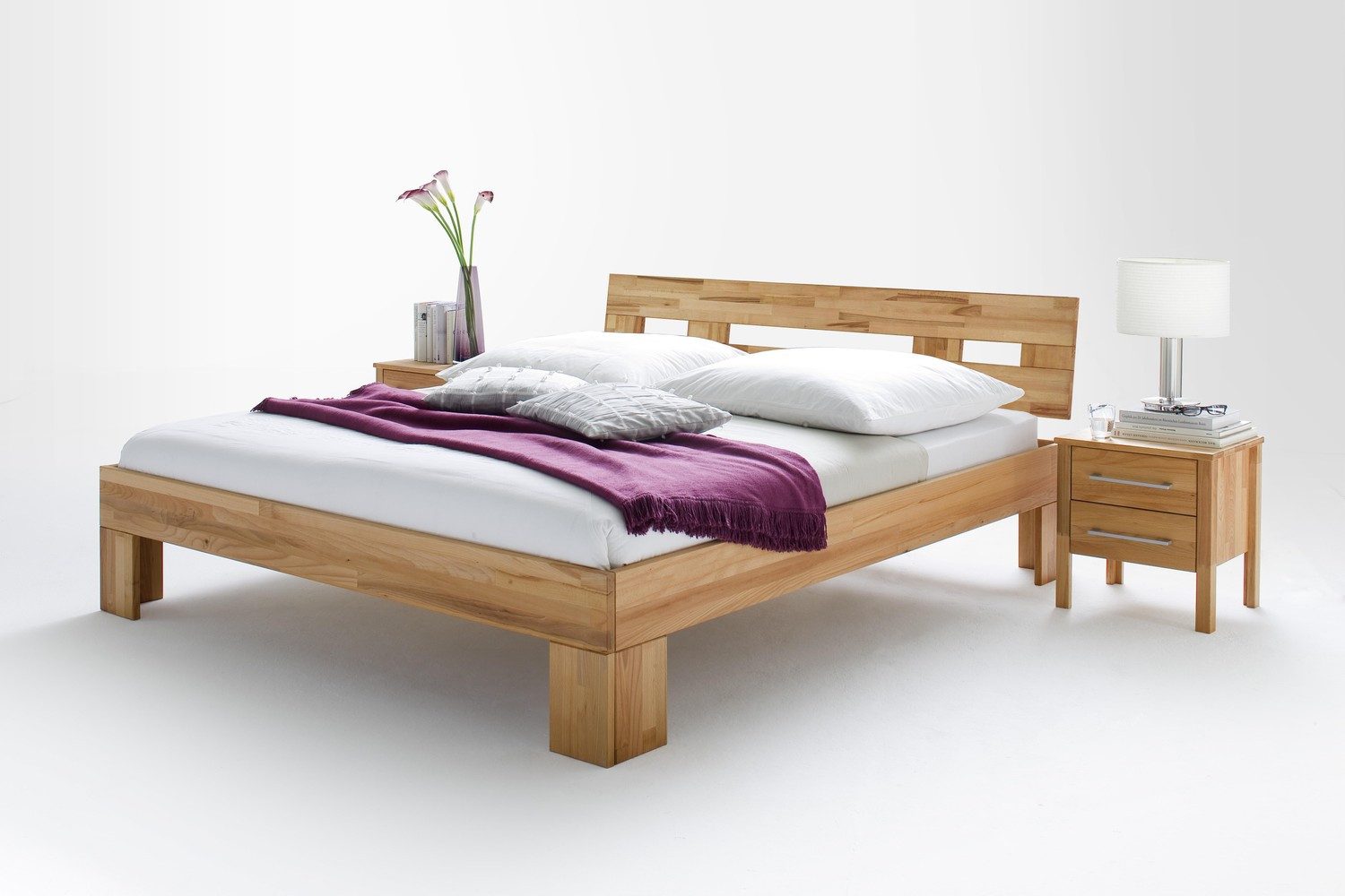 Einzelbett Jugendbett Bett Annez 140x200 Kernbuche Massiv